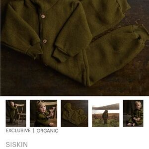 Siskin Olive Green Hooded Kids Fleece Suit